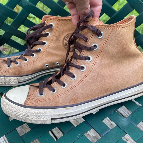 Converse Chuck Taylor All Star 'Auburn' Leather High Top Sneakers - Men's 9 - Picture 5 of 15